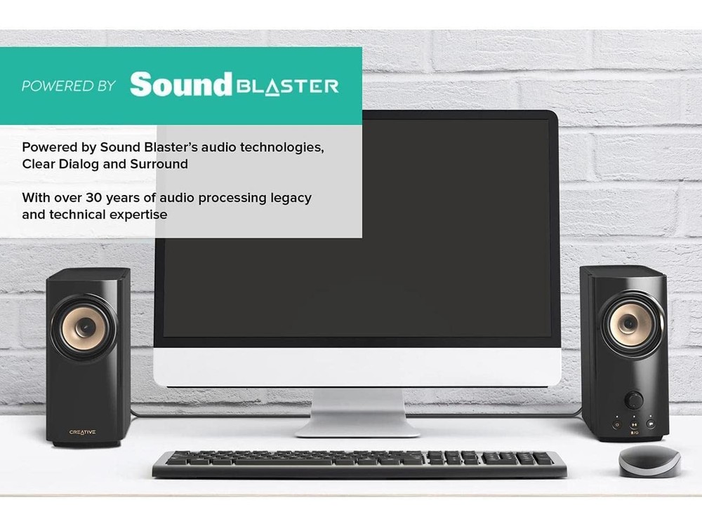 Labs T60 Compact 2.0 Desktop Speaker System, Black