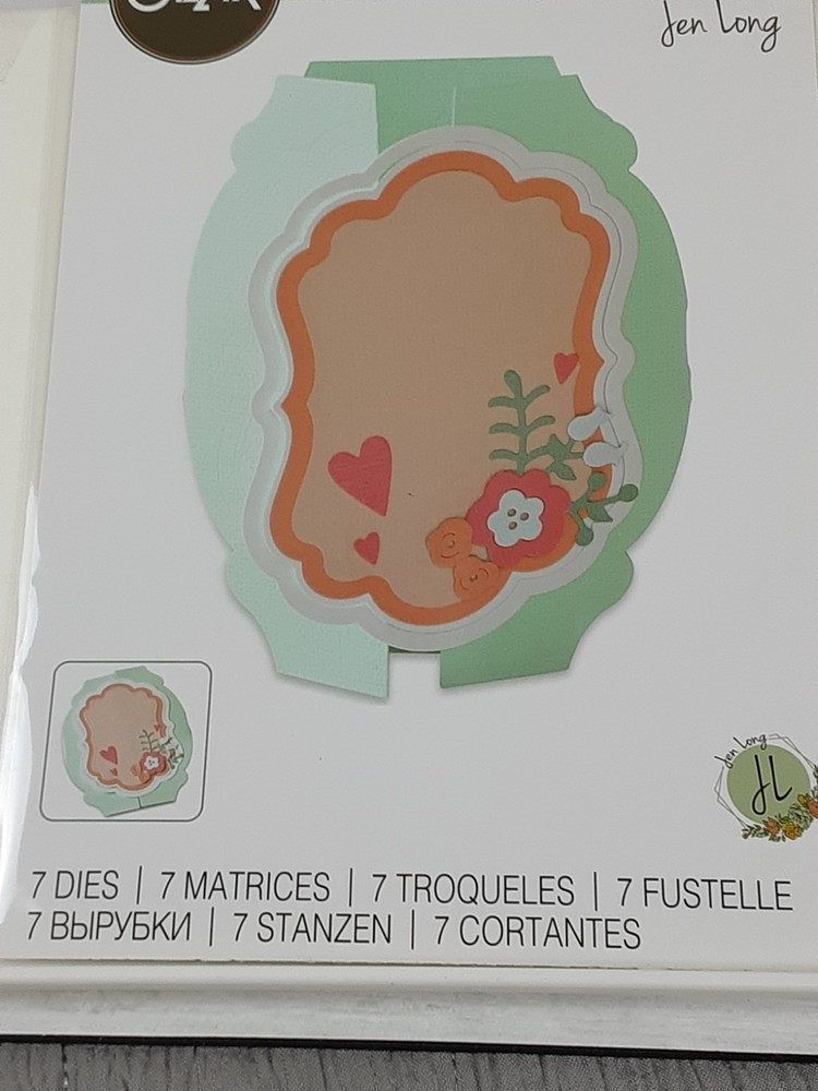 NEW Sizzix Thinlits Fold A Long Card Label By Jen Long 7 Die Set 665807