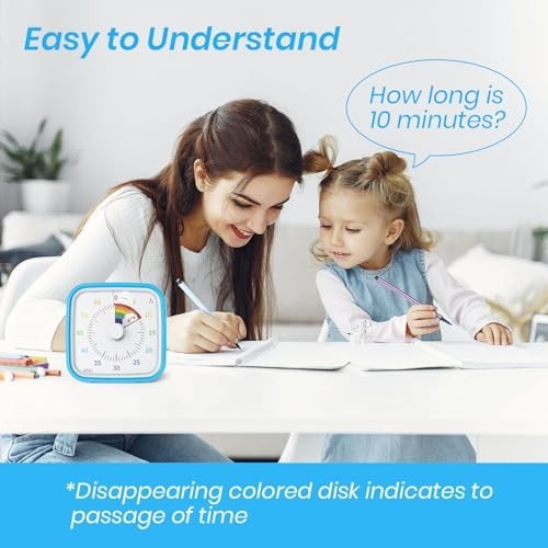 60-Minute Visual Countdown Timer with Protective Case - Silent Time Management T