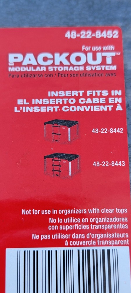 Milwaukee 48-22-8452 Packout Foam Insert For Drawer Tool Boxes Customize Insert