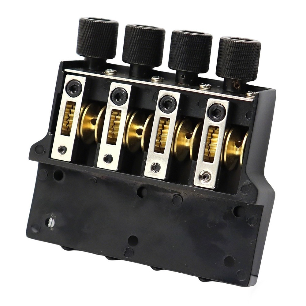 Headless 4string Electric Bass Roller Tailpiece Bridge set Fixed Hardtail Saddle