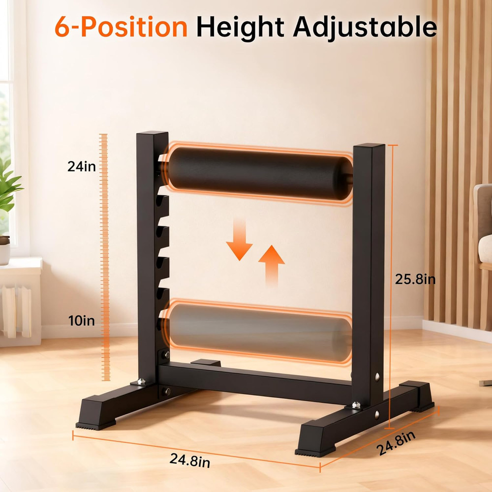 Bulgarian Split Squat Stand, 6-Level Adjustable Single Leg Squat Roller with 350