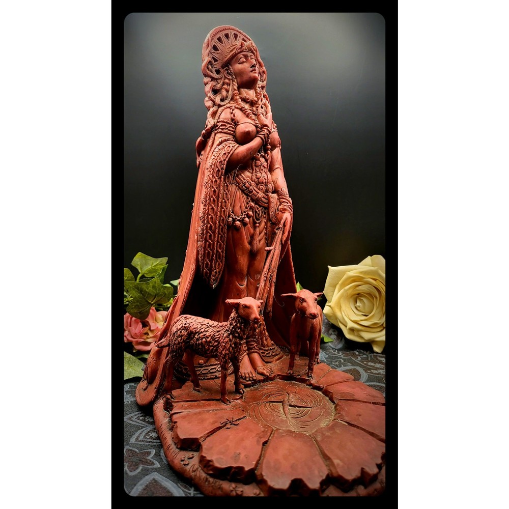 Celtic Goddess Brigid Statue Hearth Fire Altar Figurine