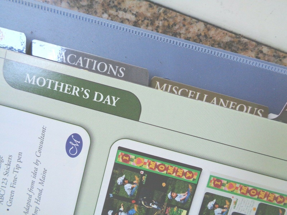*Creative Memories Page Patterns Blue Binder Organizer Layout & custom Cutting