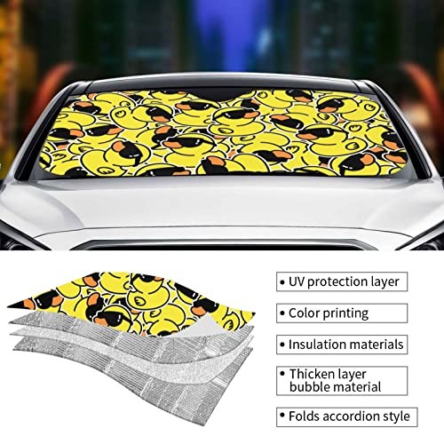 Duck Car Windshield Sunshade Front Window Sun Visor Protector Small Black10