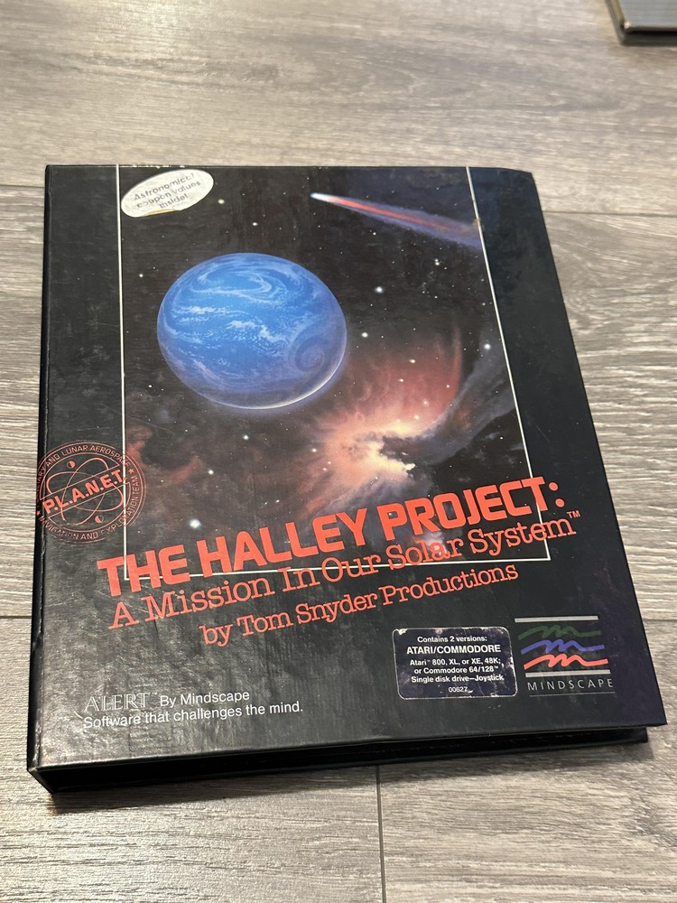 Vintage The Halley Project Atari Commodore Big Box Game Mindscape 1985 Complete