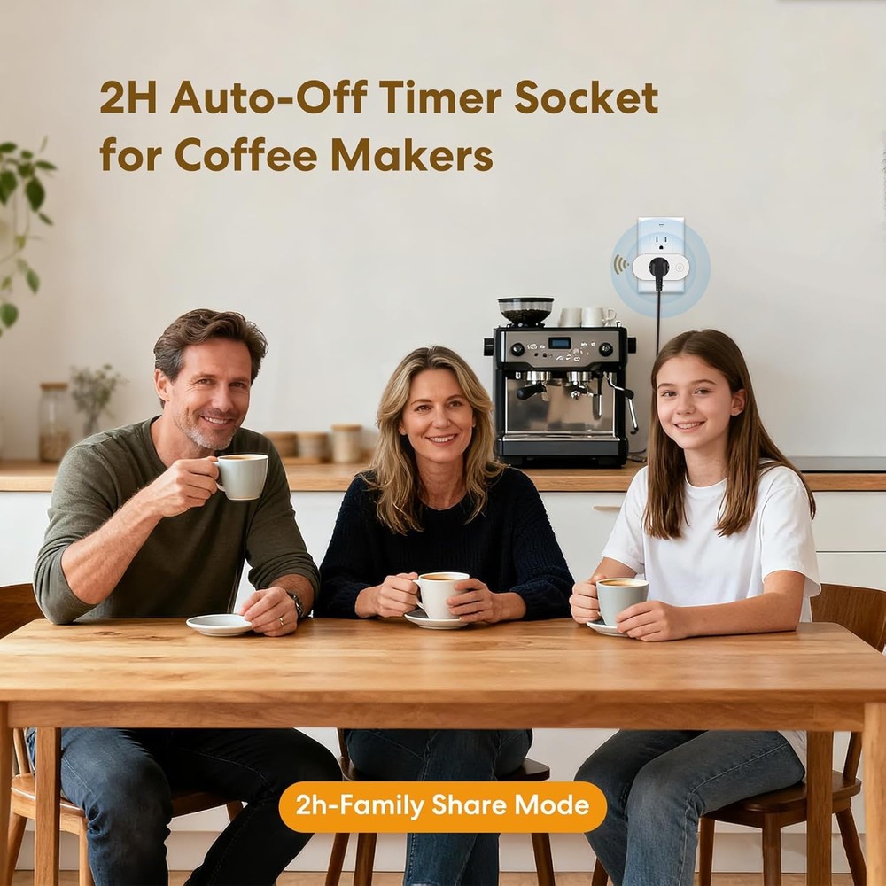 2 Pack Remote Control Timer Outlet with Auto Shut-Off, 15A for Home Use