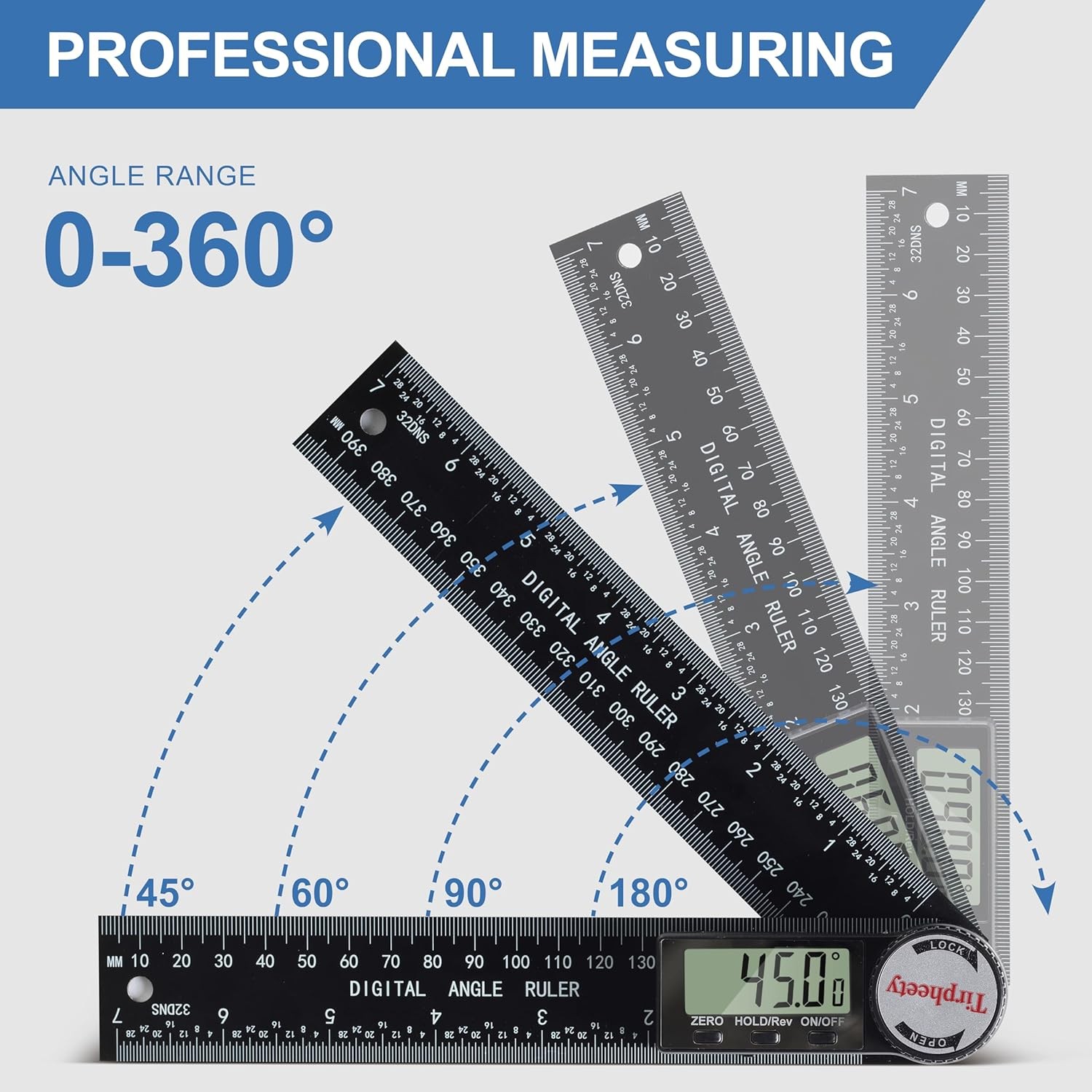 Digital Angle Finder Protractor, 3rd Generation Quick Display Angle Gauge Ruler,