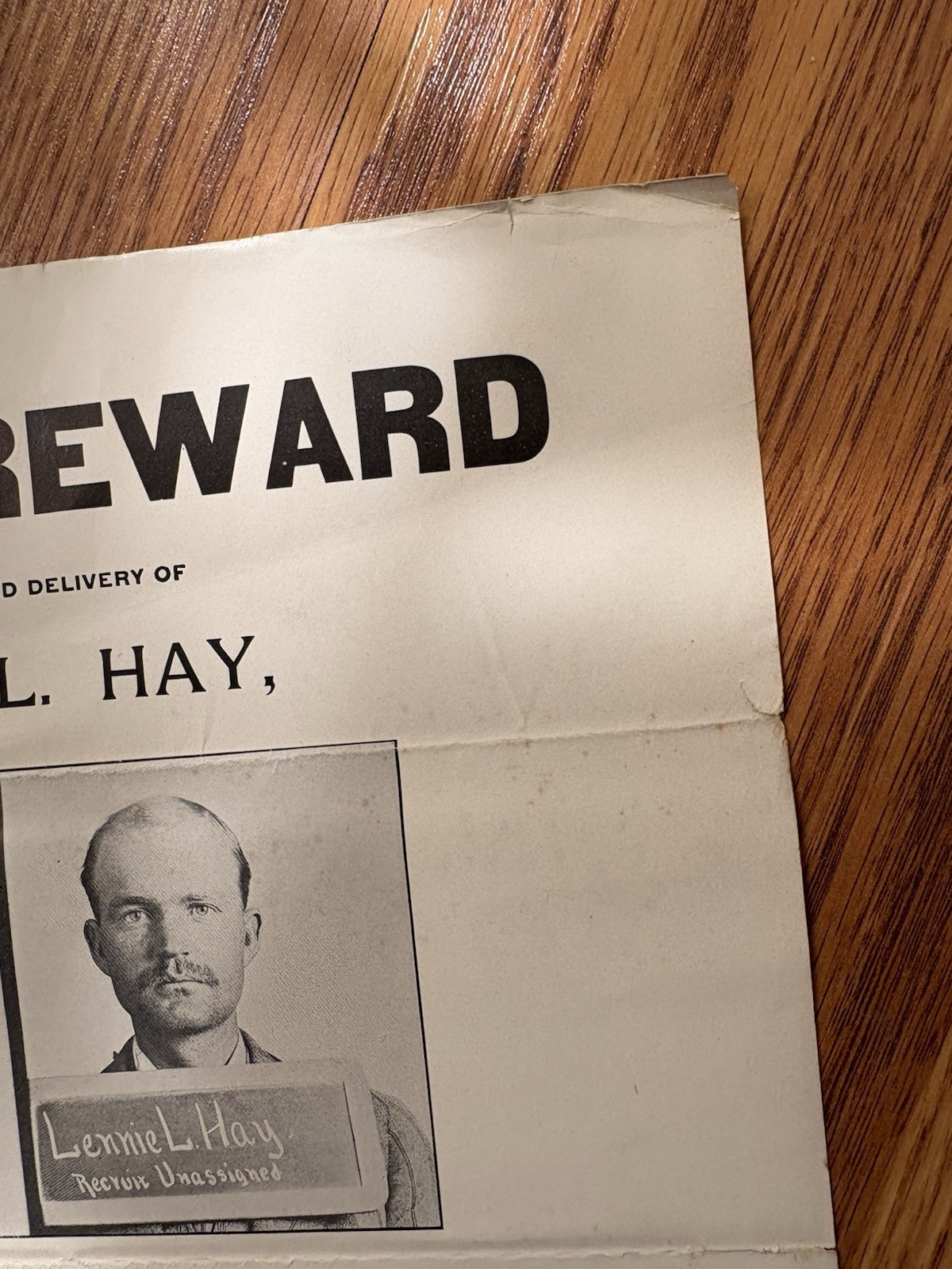 Antique WANTED POSTER Deserter US Army Pre WW1 11th Cavalry Fort Oglethorpe 1911