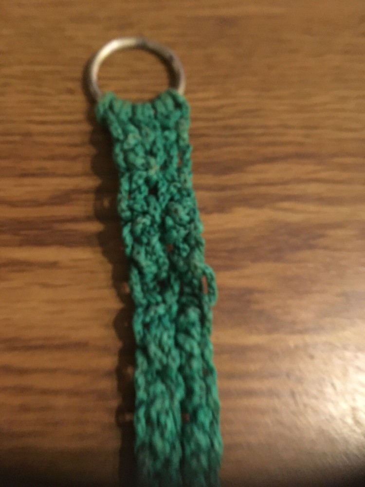 Vintage Keychain - Woven Macrame 1970s, 8"