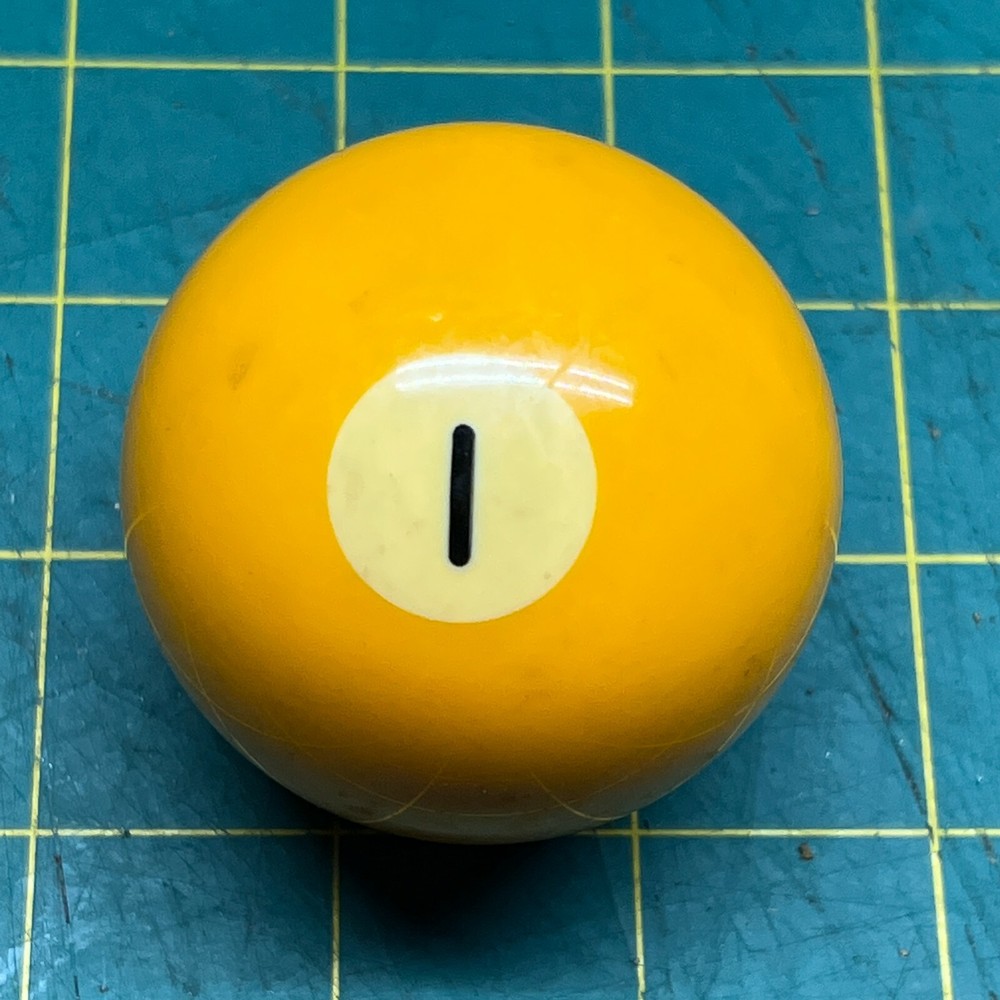 Vintage Replacement #1 Billiard Pool Ball 2 1/4" Diameter