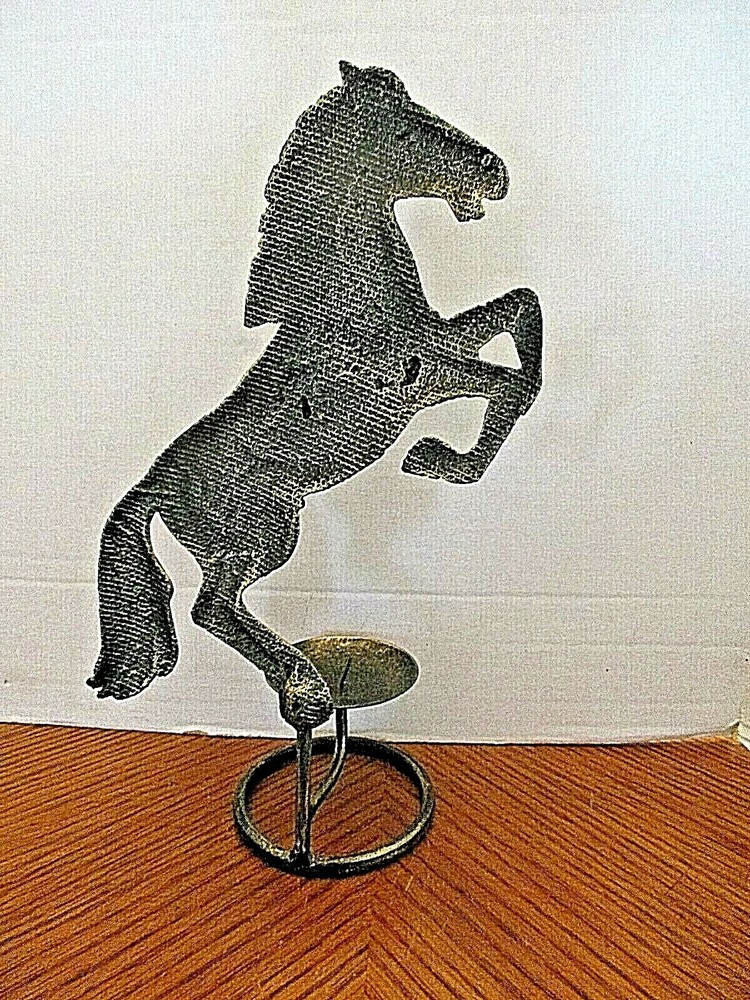 * Horse Table Candle Holder Black / Brass