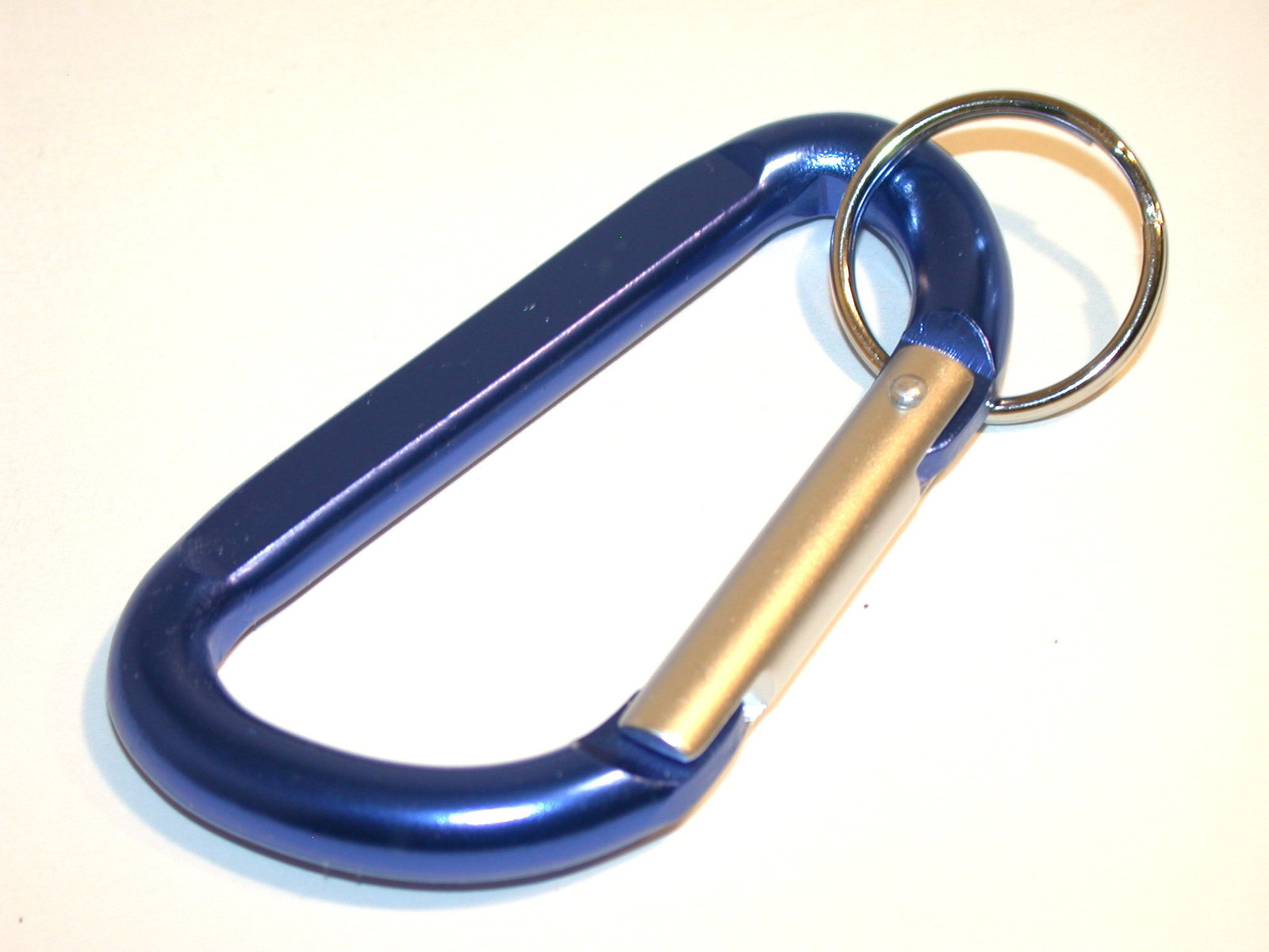 5 NEW BLUE ALUMINUM CARABINER / KEY CHAINS SNAP HOOK - 100 AVAIL -FREE SHIPPING