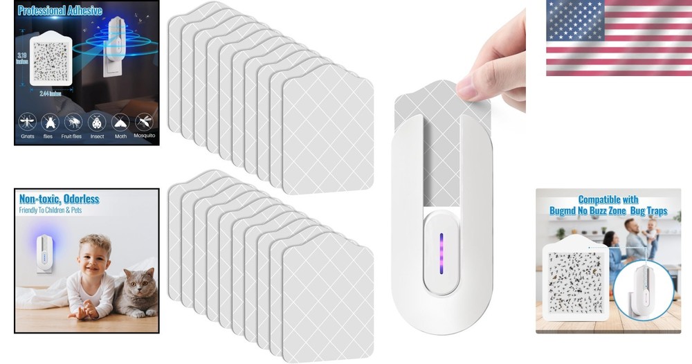 20 Pack Flying Insect Trap Refill Compatible with Bugmd No Buzz Zone Bug Trapper