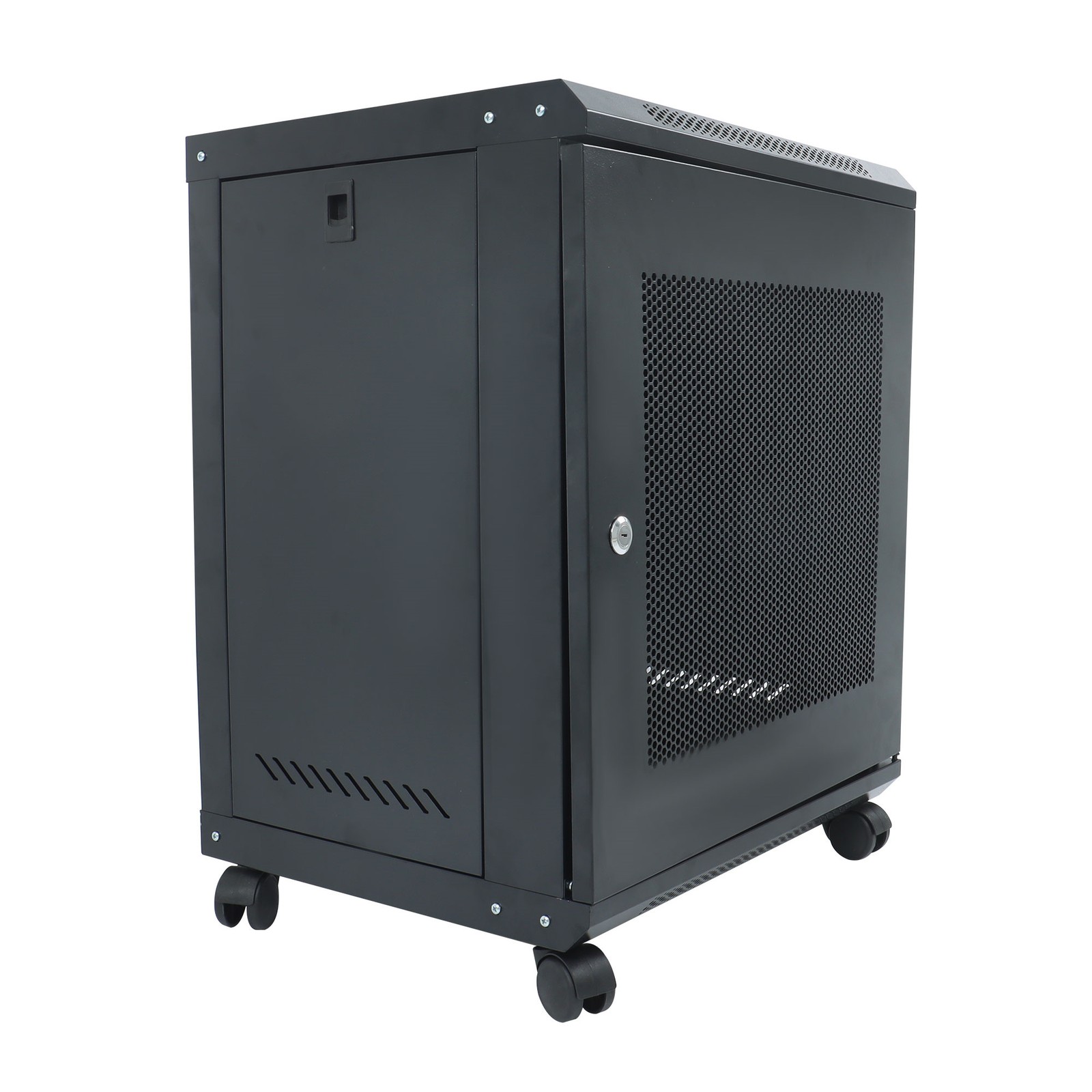 12U Wall Mount Network Server Rack Cabinet Enclosure 15.5'' Deep Door Lock