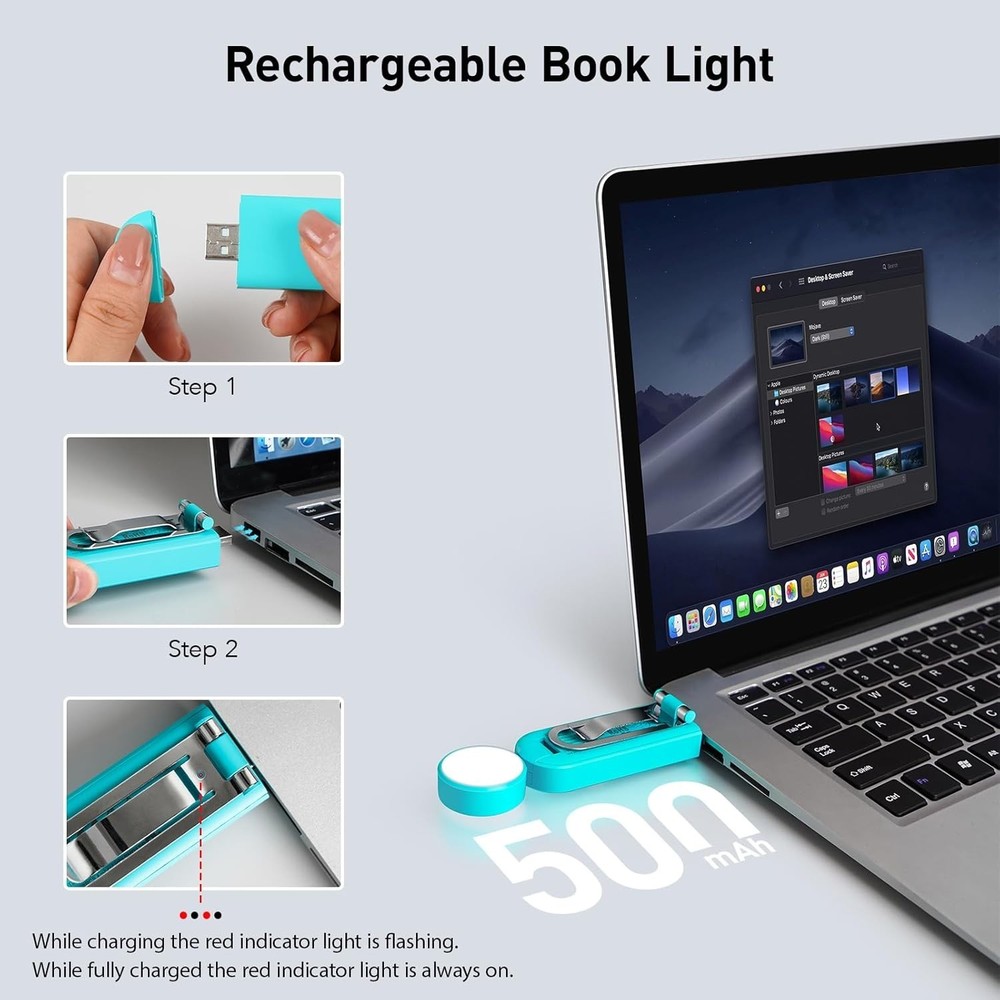 VAVOFO USB Rechargeable Book Light, Blue Light Blocking, Amber Light Clip On Boo
