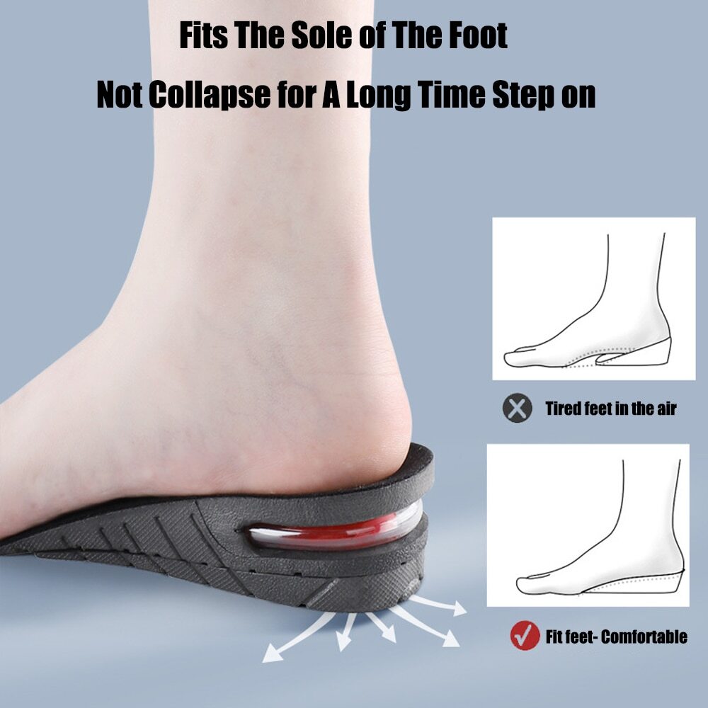 Height Increase Insoles Men Women Invisible Heel Lift Taller Shoe Inserts Pad US