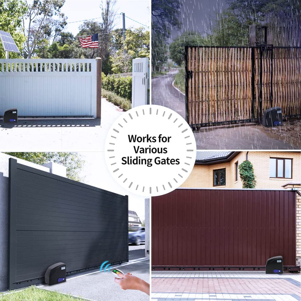 Electric Gate Operator Battery Powered with Solar Panel Remote Control Kit