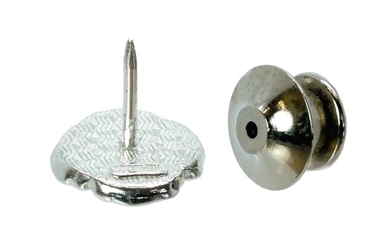 STERLING SILVER ENAMELLED POPPY TIE TACK 