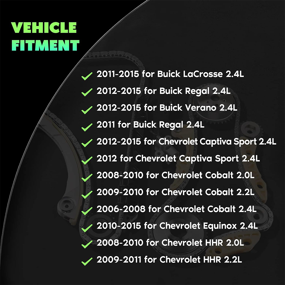 Timing Chain Kit for 08-13 Chevrolet Malibu 10-15 Equinox L4 2.4L DOHC 4-Door