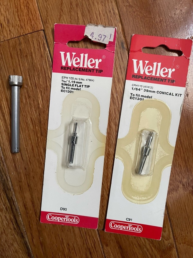 NEW , Weller Barrel Nut Assembly EC231 & 2 EPH Tips