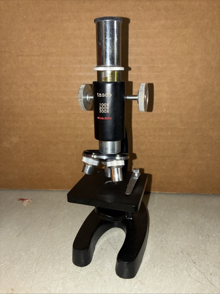 Vintage Tasco Deluxe Microscope With Wooden Case. Bt33