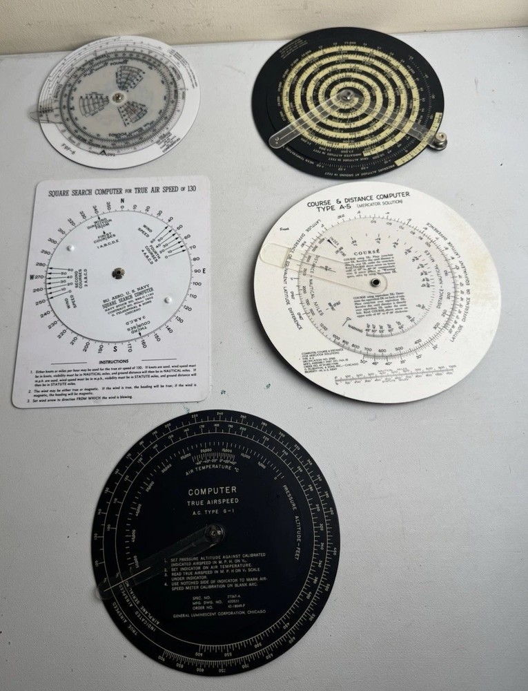 5 US Army Air Forces Flight Time Distance Computer Altitude Correction Air