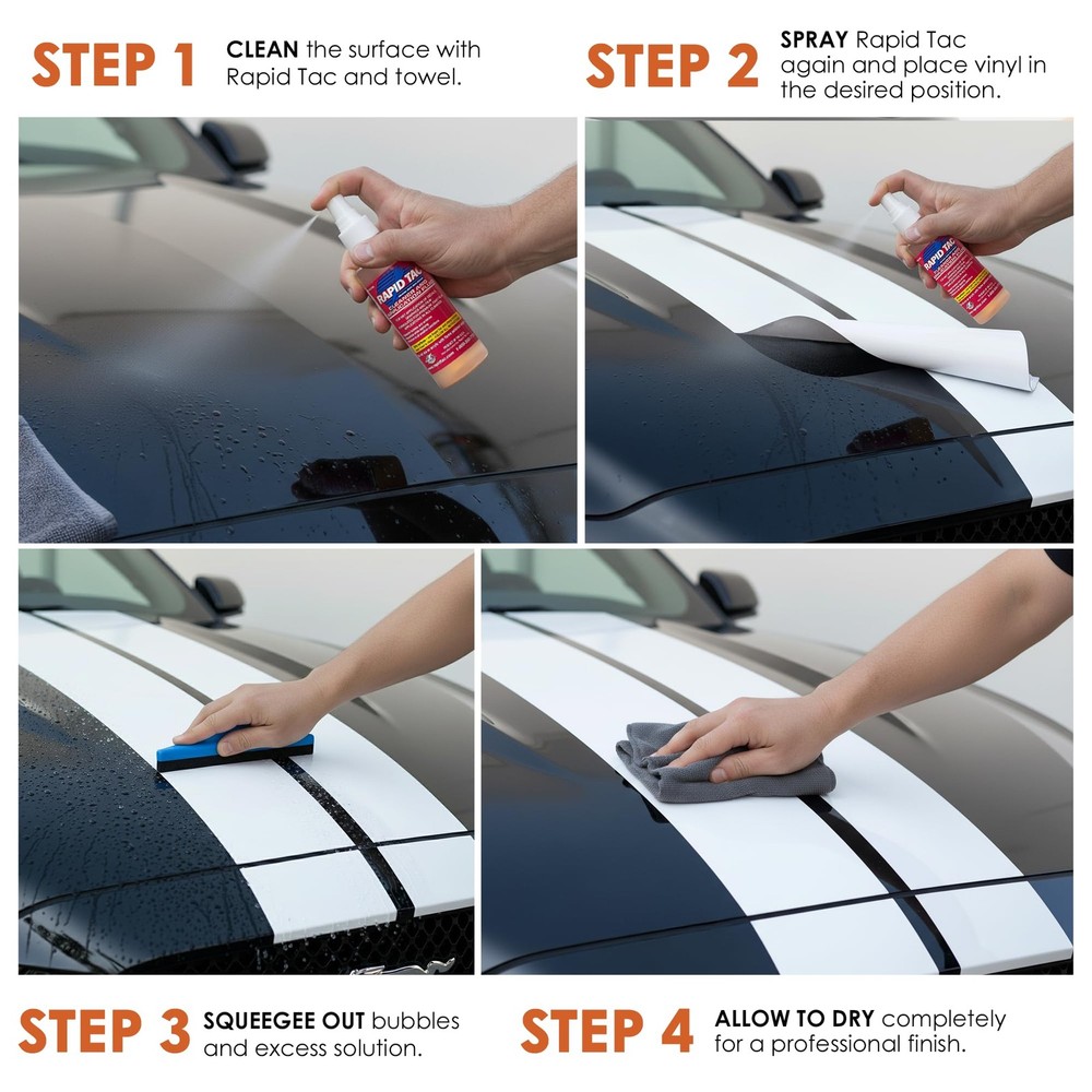 Rapid Tac Application Fluid 4oz Spray Bottle | Bubble-Free Application | Allo...