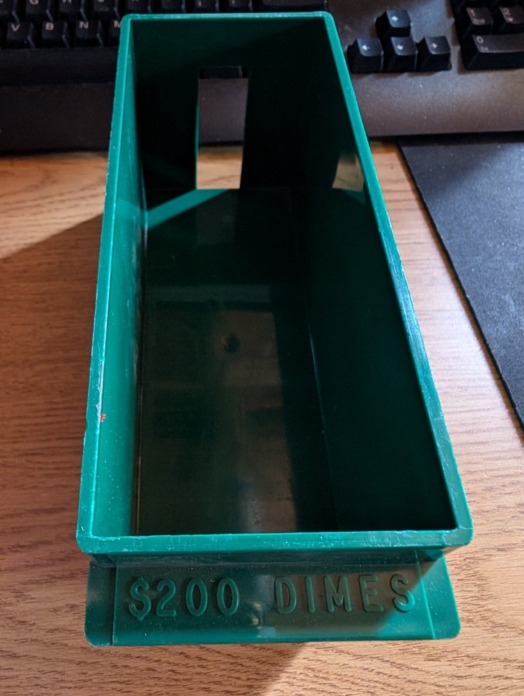 $200 Dimes Holder Green Plastic Tray