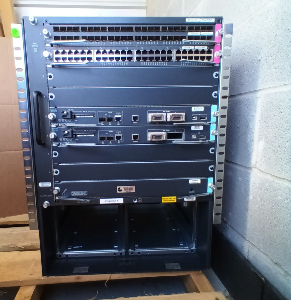 3Set Cisco Catalyst 6500-E Series WS-C6509 Chassis W/ Switch Modules 4024W power