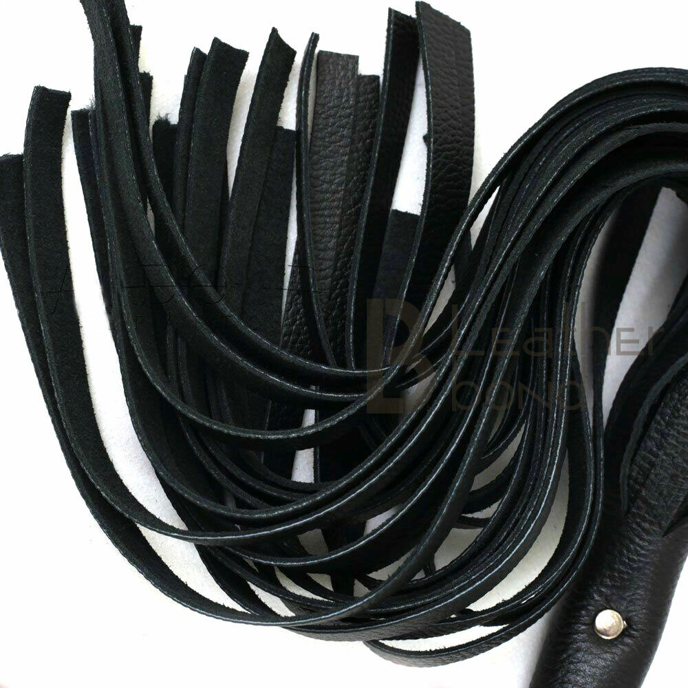 Real Genuine Cow Hide Leather Flogger Steel Handle Heavy Duty 25 Falls