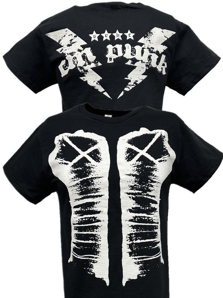 CM PUNK White Fists Mens Black T-shirt