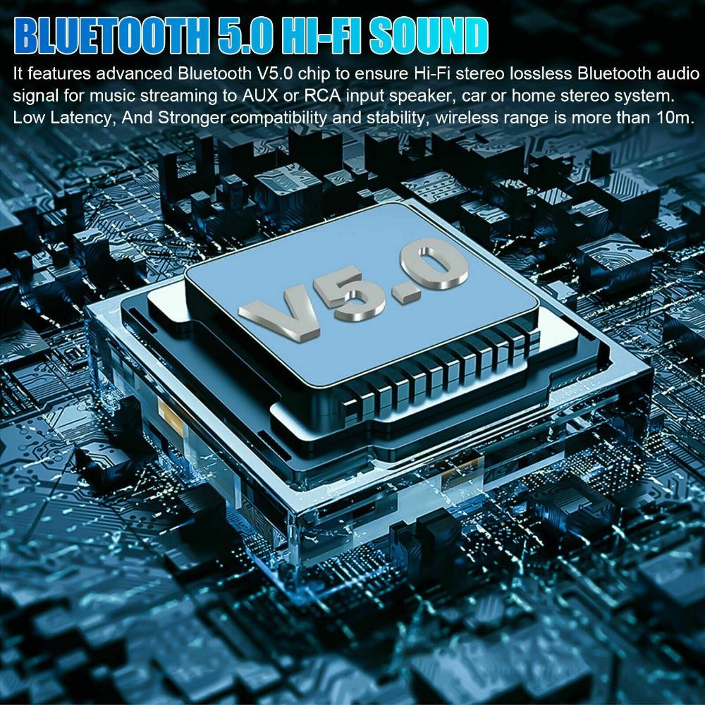 NFC Multi-Function Bluetooth Receiver Wireless 3.5mm AUX to 2RCA Audio Adapter F