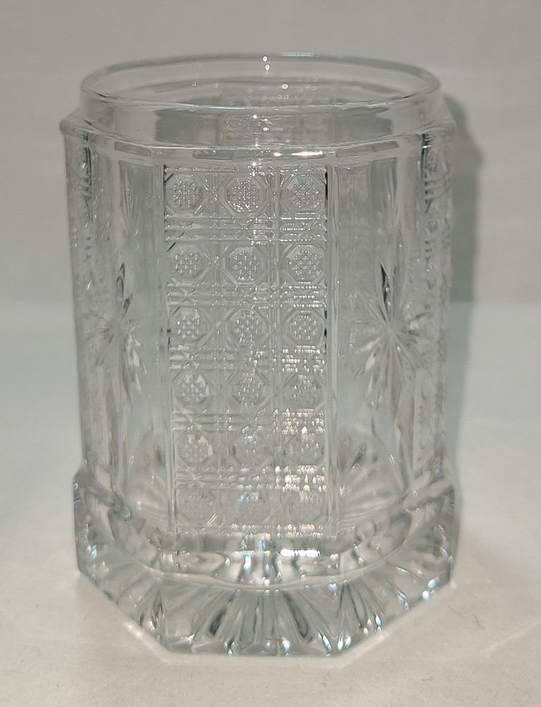 Pickle Castor Set INSERT ONLY Clear 8 Sided Paneled Starburst Pattern Vintage