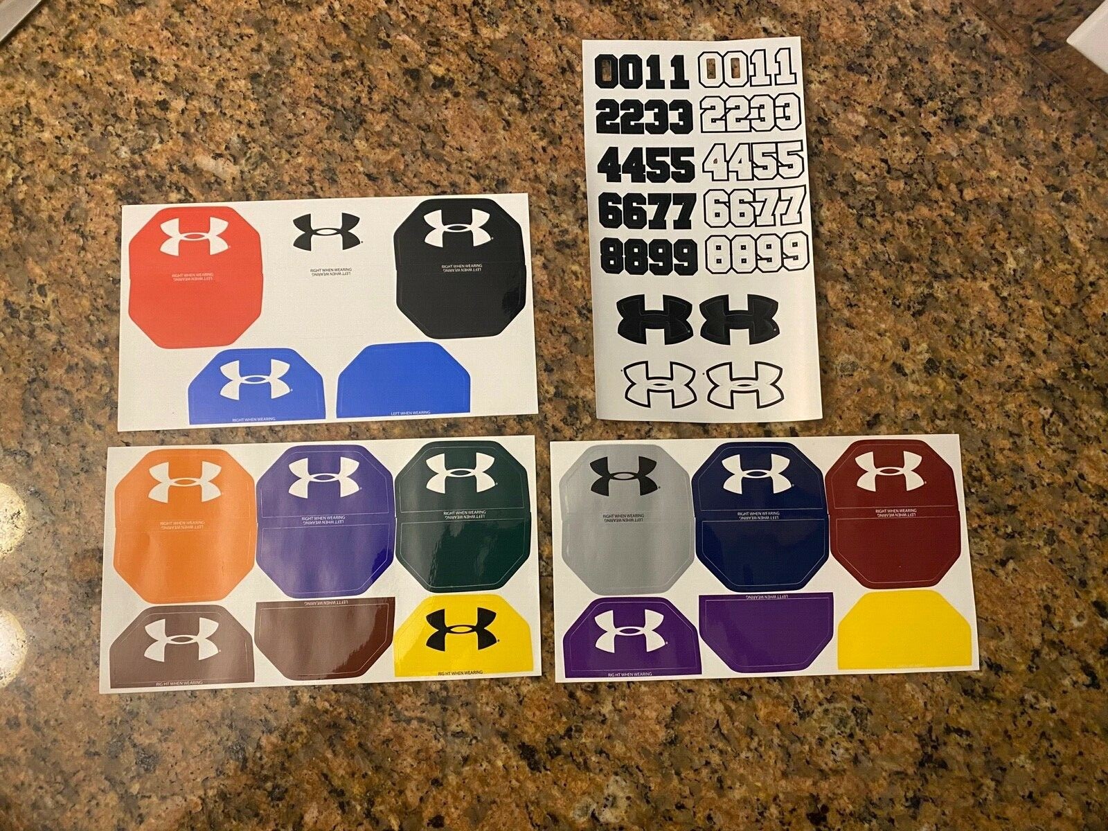 Under Armour Football Helmet Visor Eye Shield Sticker Tab Decals