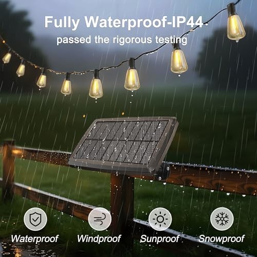 25FT Solar String Lights Outdoor Waterproof with Remote Control 8+2