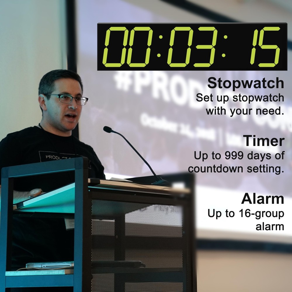 Digital Wall Clock, Oversize Digital Clock with Auto Dimmer, Huge Countdown T...