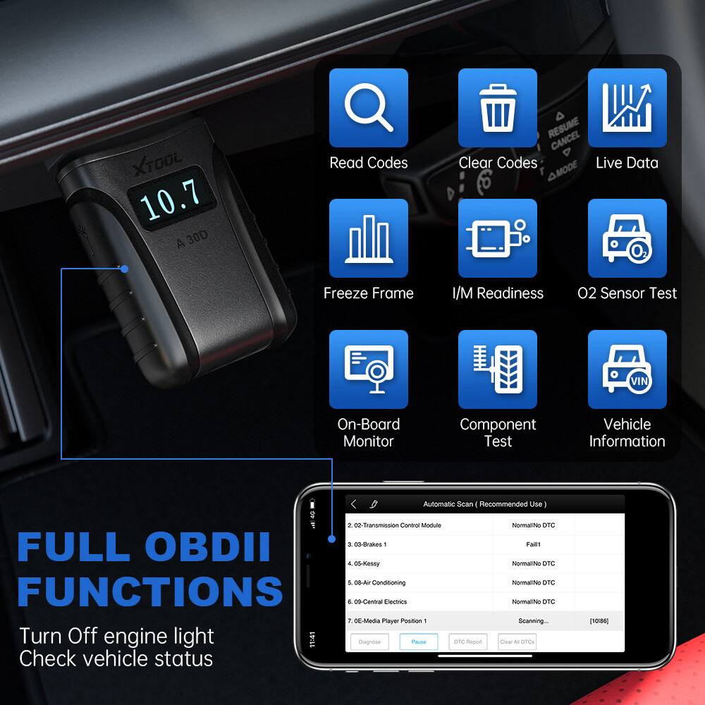 XTOOL A30M Auto Full System Diagnostic Tool Wireless Bidirectional Code Reader
