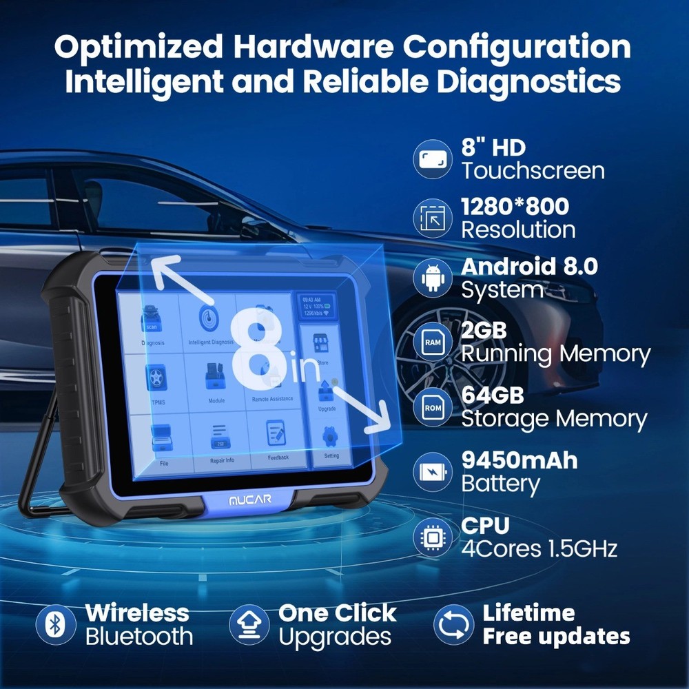 MUCAR VO8 Car OBD2 Diagnostic Device Auto Scanner Full System Reader Bluetooth