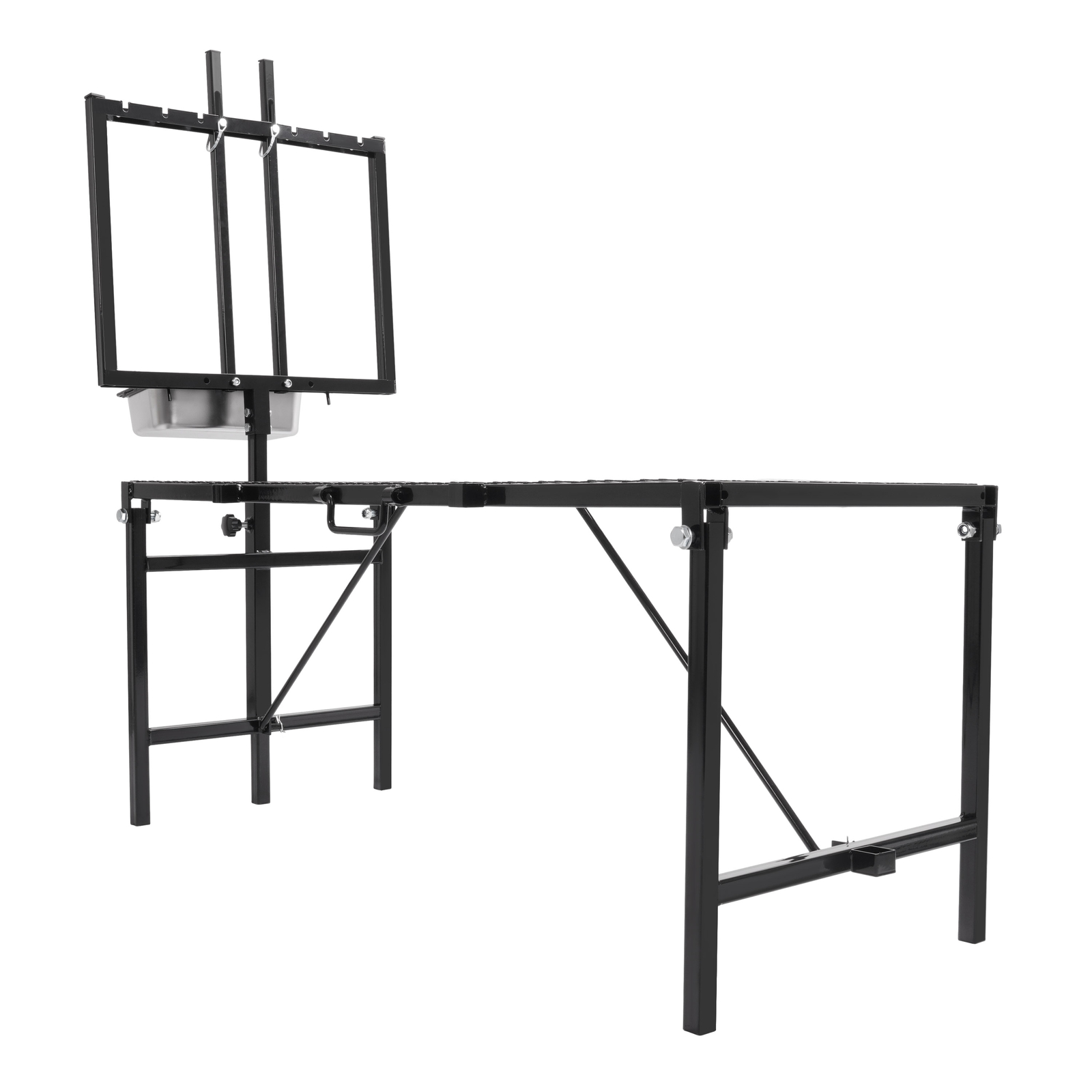 New Black Livestock Feeder Horned Milking Stand Adjustable For Goats & Sheep