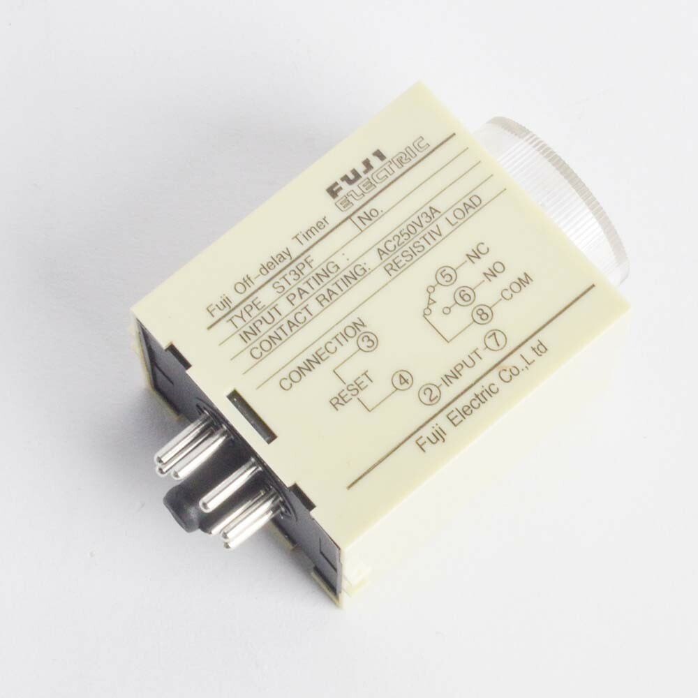 ST3PF 110V Power Off Delay Timer Time Relay 0-10min With PF083A Socket Base