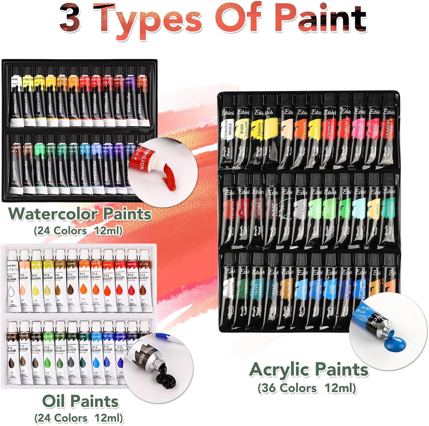 141PCS Deluxe Artist Painting Set, Painting Supplies with 84 Paint(Oil, Watercol