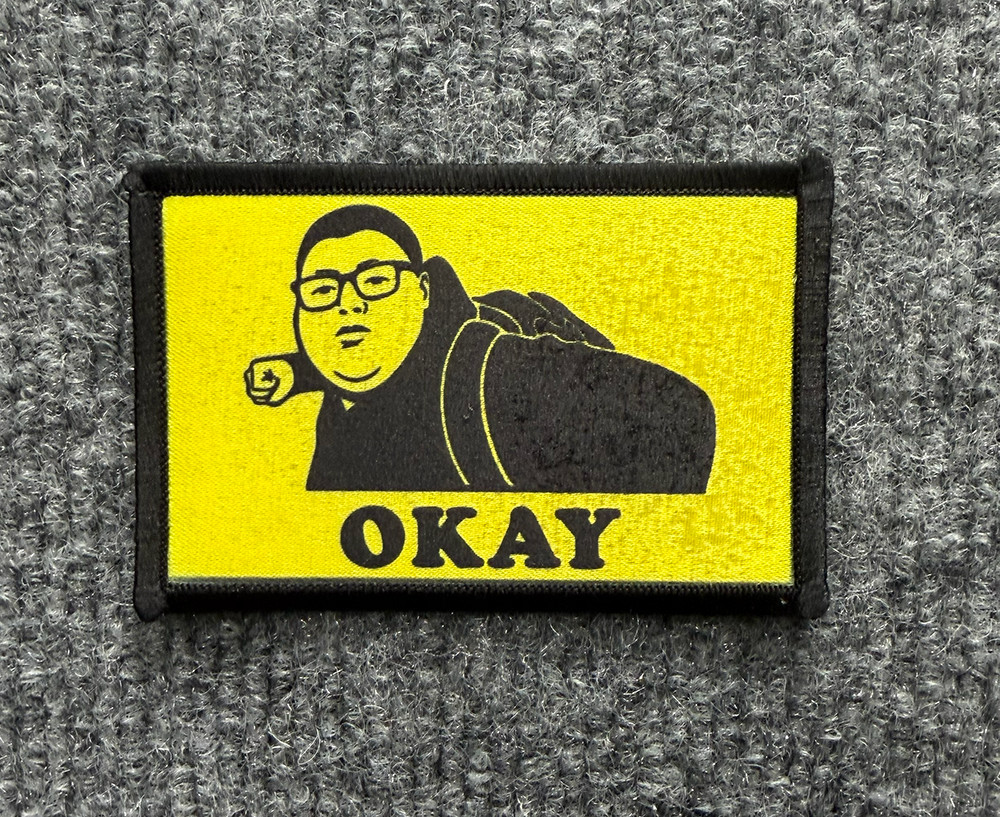 Anti-ICE "Okay Kid" Morale Patch Hook & Loop Funny Gadsden Flag Parody
