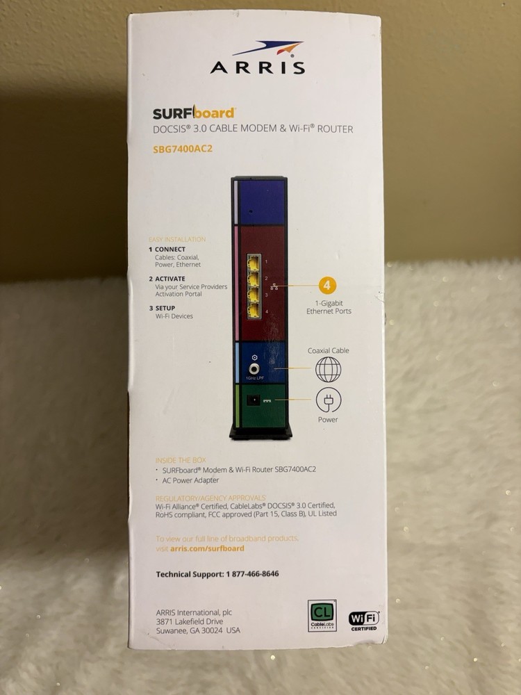 ARRIS SURFboard 3.0 Cable Modem & Wi-Fi Router combo.