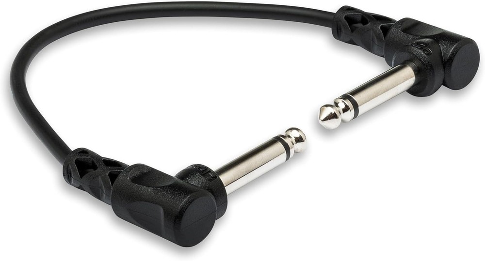 6-Inch Molded Right-Angle Guitar Patch Cable: Clear Tone & Noise Rejection