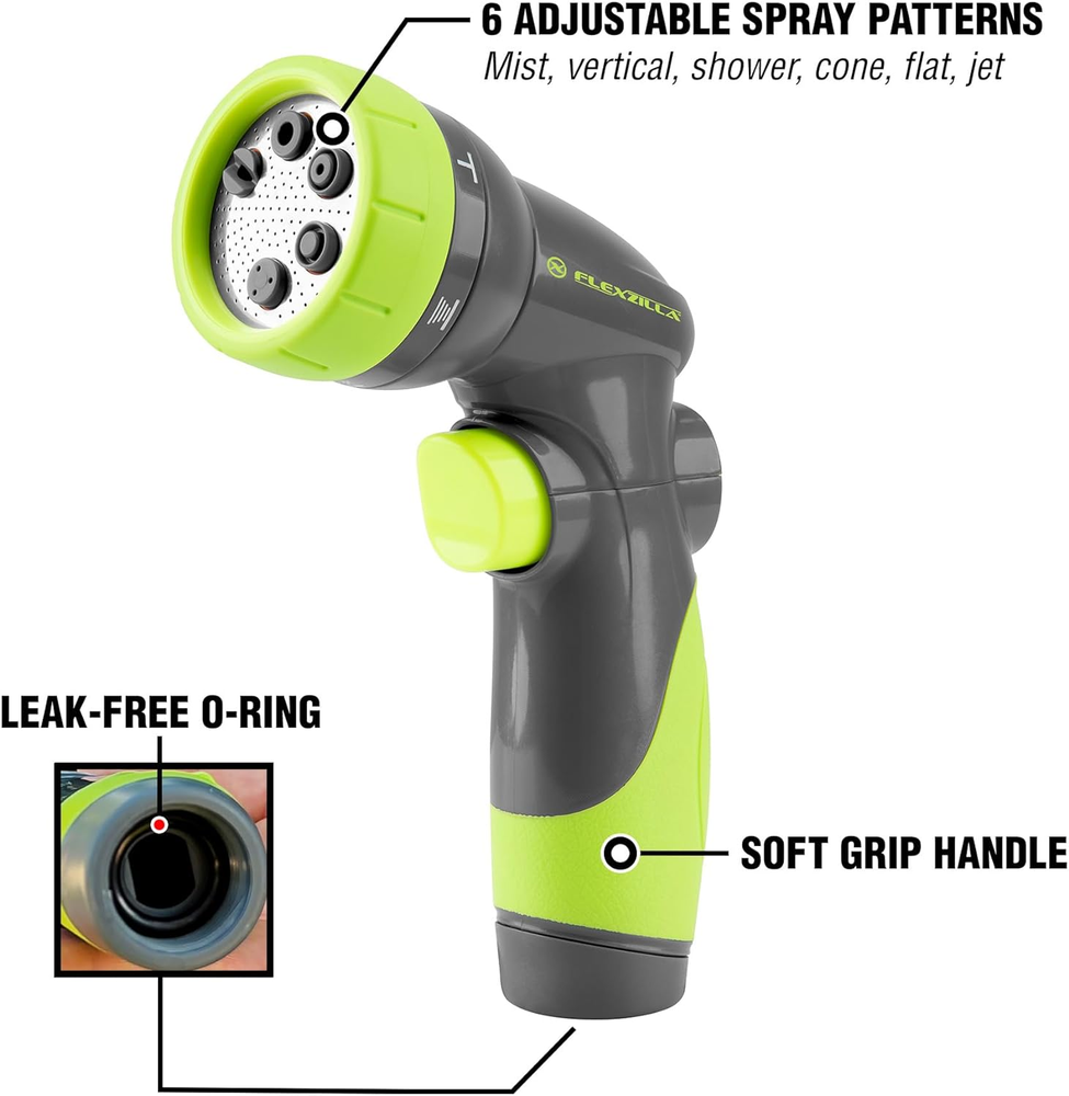 Garden Hose Nozzle - 6-Pattern Adjustable, NFZG64, Zillagreen™