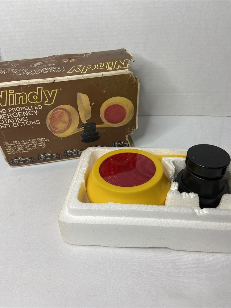 Vintage Windy Wind Propelled emergency rotating reflectors