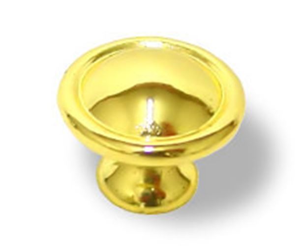 1-1/8" Ringed Knob Polished Brass