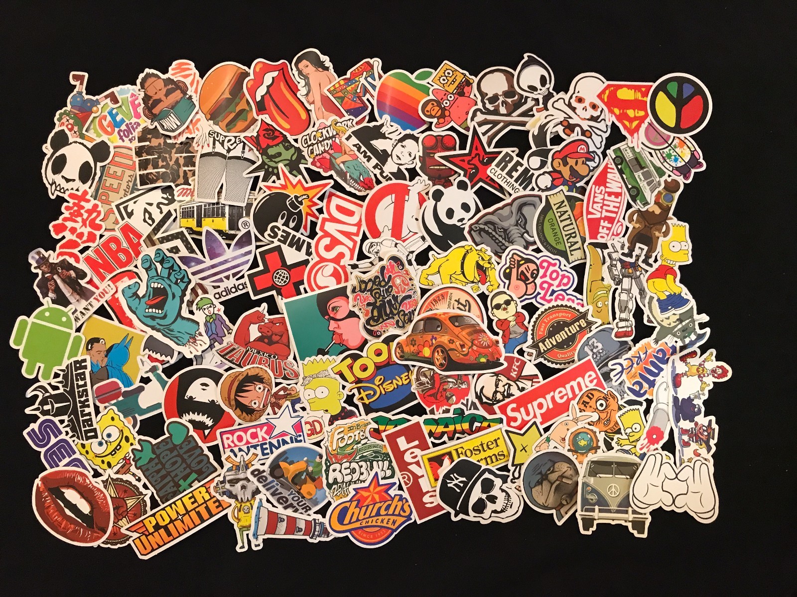 100 Random Skateboard Stickers Bomb Vinyl Laptop Luggage Decals Dope Sticker Lot