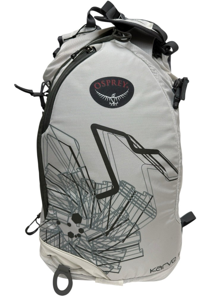 Osprey Karve 11 Backpack Ski Snowboard Hydration Pack Gray White Size M/L